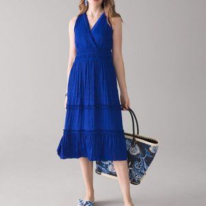 WHBM Sleeveless Satin Surplice Dress M